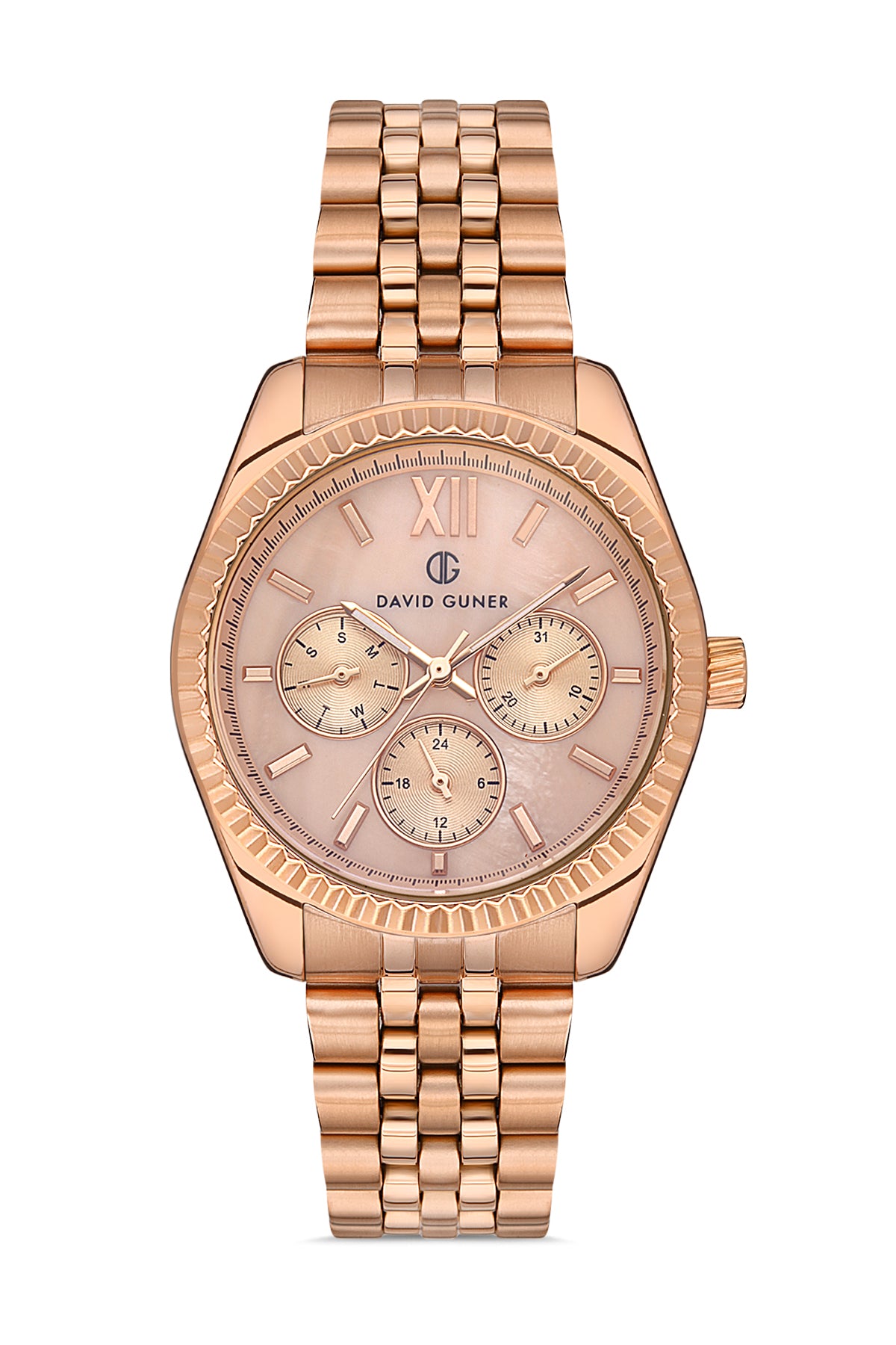 DAVID GUNER Rose Kadranlı Rose Kaplamalı Kadın Kol Saati - DG-8314LA-C5