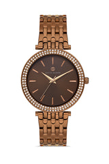 DAVID GUNER ROSE KAHVERENGİ KAPLAMALI KAHVERENGİ KADRANLI KADIN KOL SAATİ DG-8414LA-X6