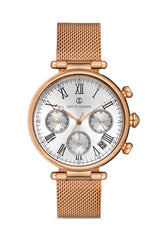 DAVID GUNER Rose Kaplama Çelik Örme Kordonlu Kadın Kol Saati - DG-8319LC-C1