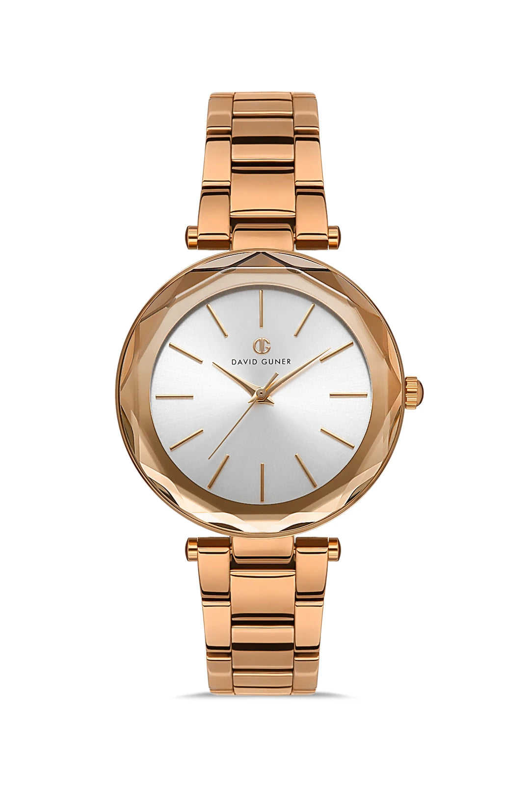 DAVID GUNER Rose Plating Silver Dial Women's Watch