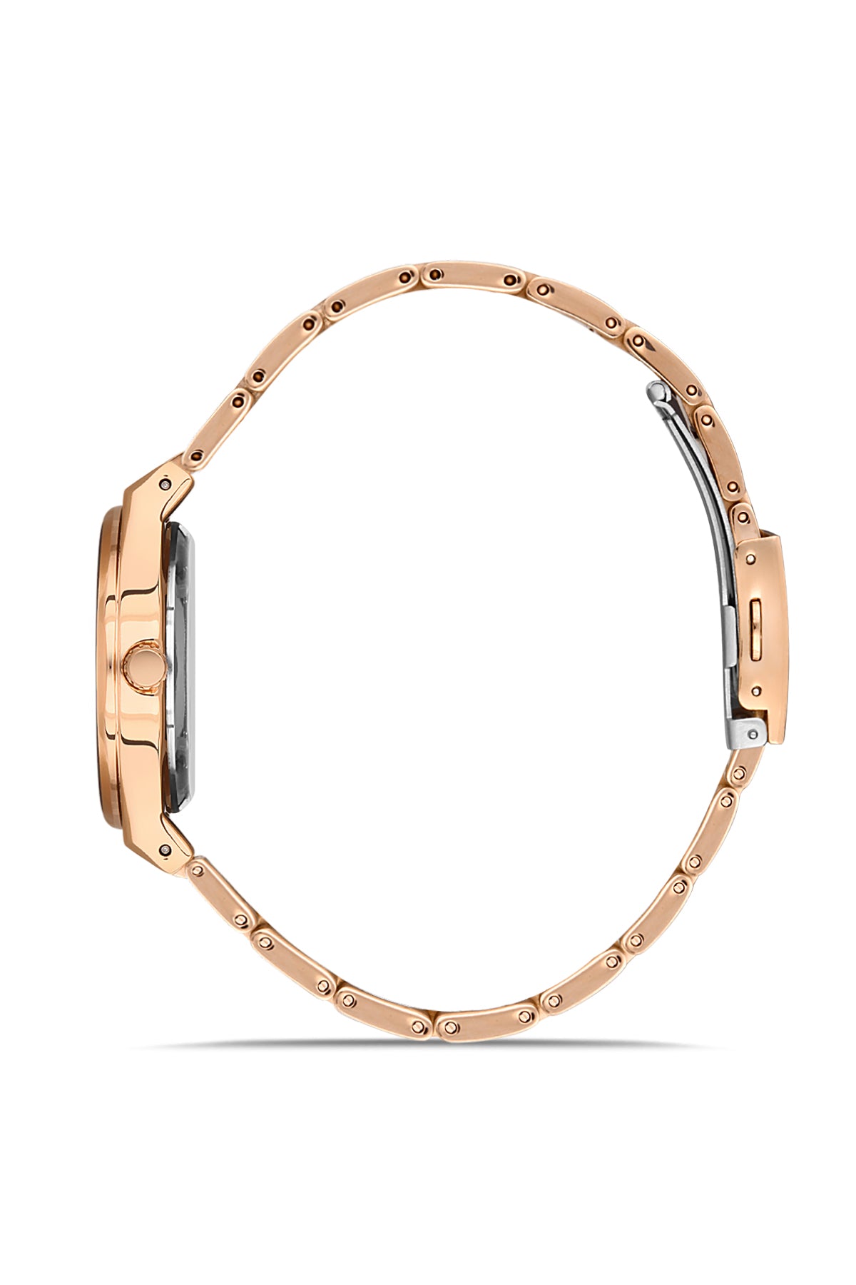 DAVID GUNER Rose Kaplama Gümüş Kadranlı Paslanmaz Masif Çelik Kordonlu Kadın Kol Saati - DG-8372LA-C1