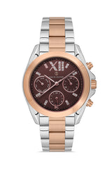 DAVID GUNER Rose Kaplama Kahverengi Kadranlı Paslanmaz Masif Çelik Kadın Kol Saati - DG-8650LA-E6