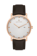 DAVID GUNER ROSE KAPLAMALI BEYAZ KADRANLI ERKEK KOL SAATİ DG-8287GB2-R1