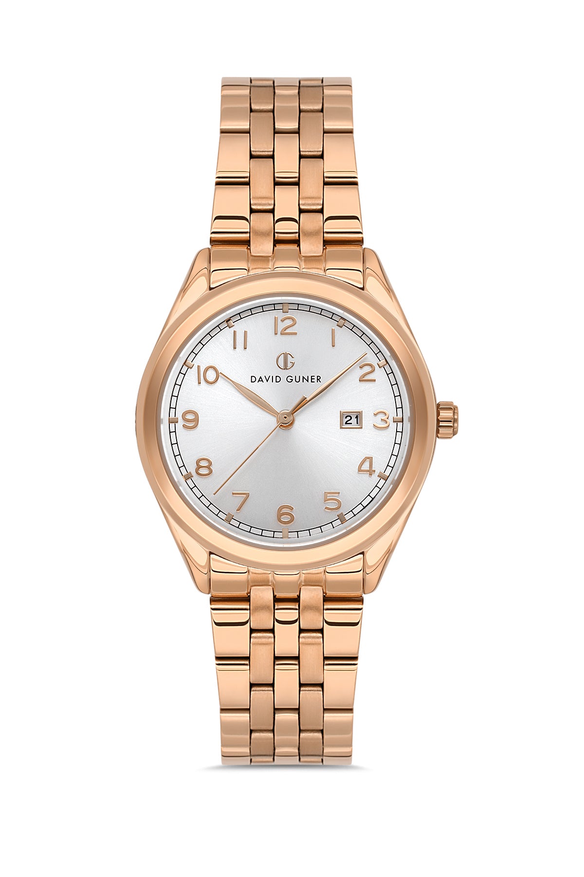 DAVID GUNER ROSE KAPLAMALI BEYAZ KADRANLI KADIN KOL SAATİ - DG-8746LA-C1