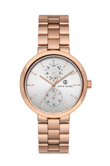 DAVID GUNER ROSE KAPLAMALI BEYAZ KADRANLI KADIN KOL SAATİ - DG-8222LA-C1