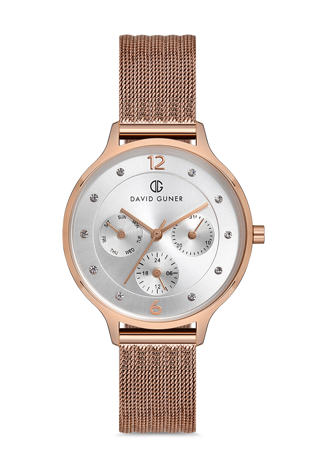 DAVID GUNER Kadın Kol Saati Gümüş Kadran Rose Kasa DG-8120LC-C1