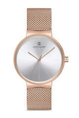 DAVID GUNER ROSE KAPLAMALI BEYAZ KADRANLI KADIN KOL SAATİ - DG-8130LC-C1