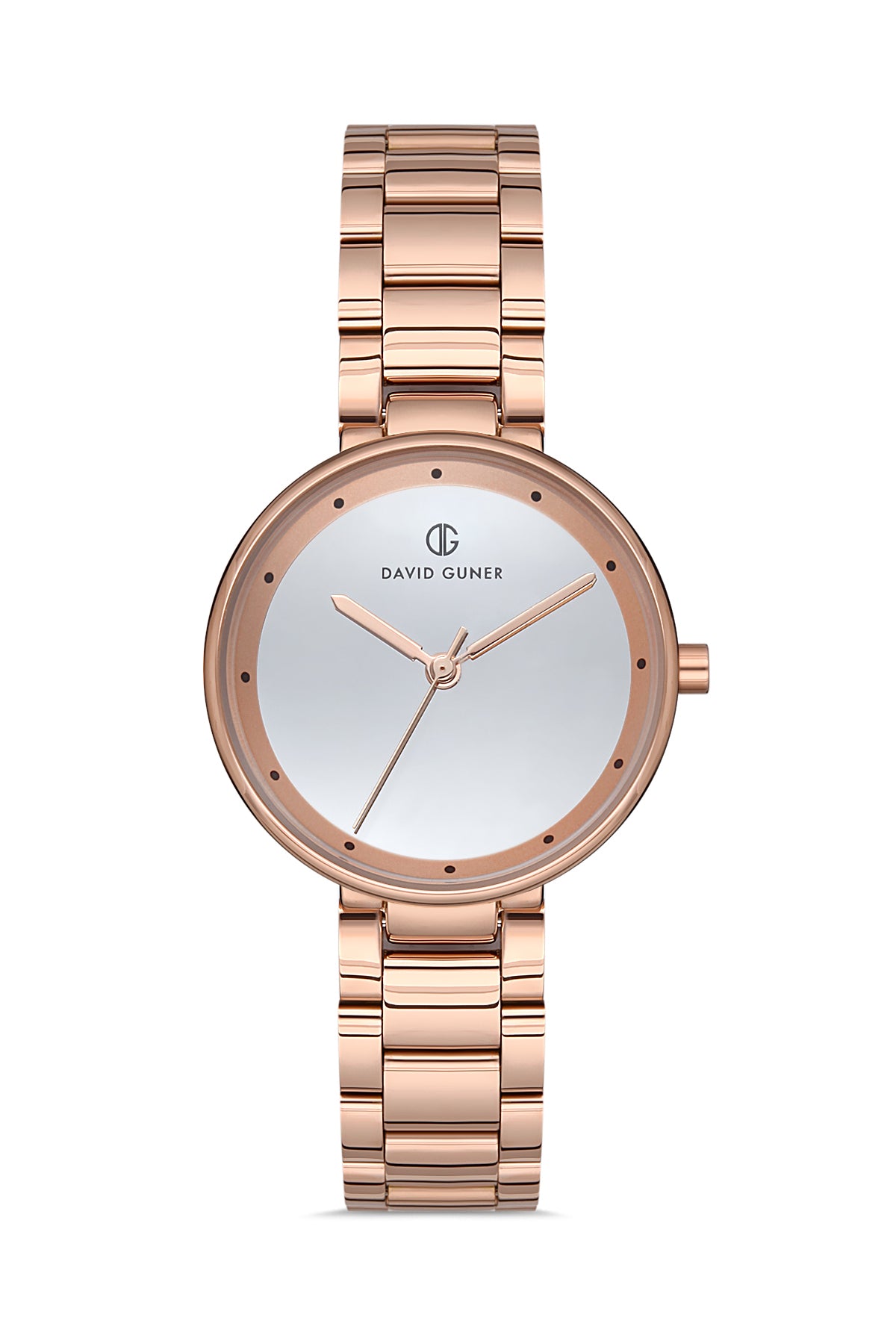 DAVID GUNER ROSE KAPLAMALI BEYAZ KADRANLI KADIN KOL SAATİ DG-8138LA-C1