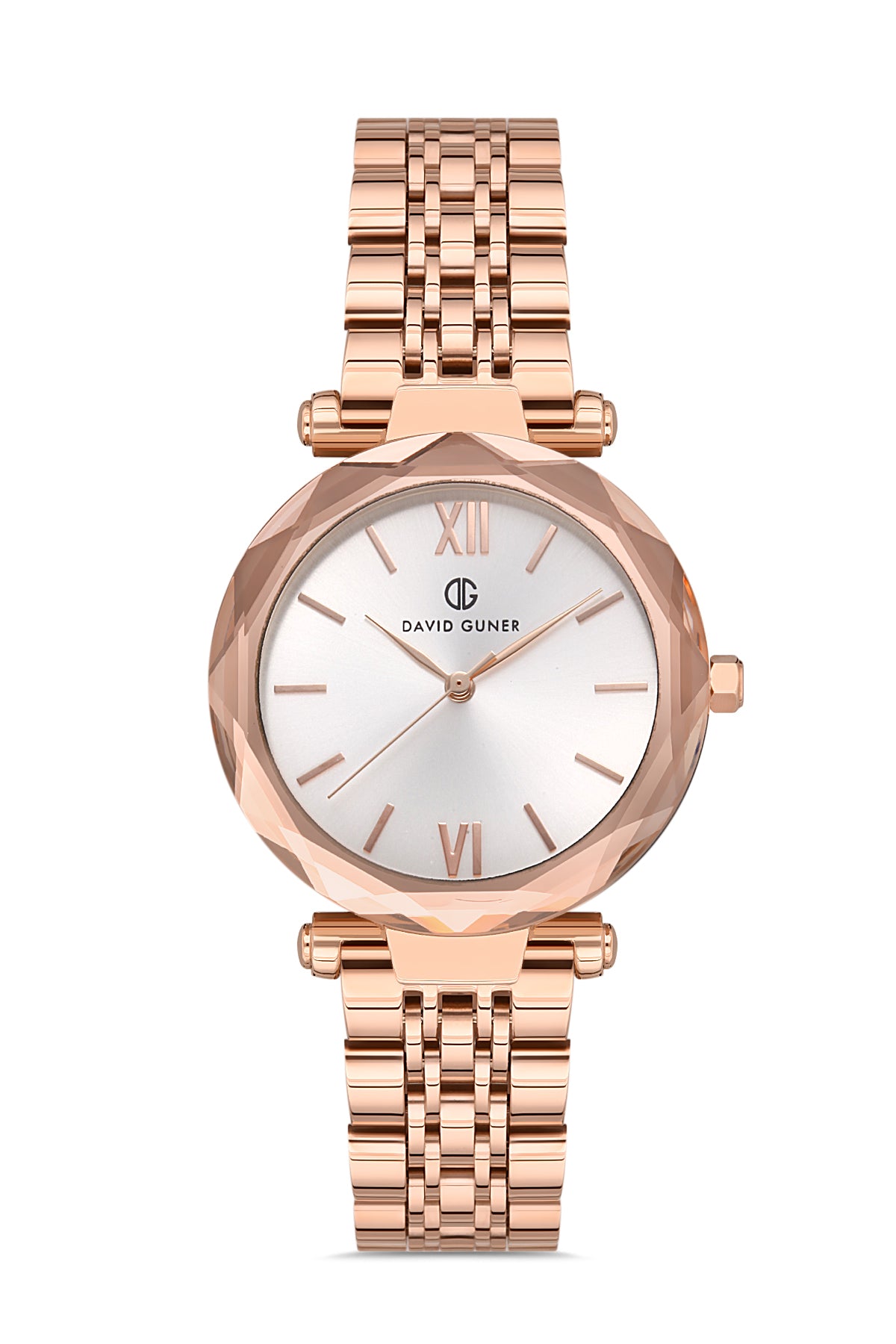 DAVID GUNER ROSE KAPLAMALI BEYAZ KADRANLI KADIN KOL SAATİ DG-8183LA-C1