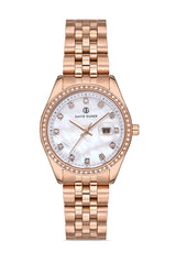 DAVID GUNER Gümüş Kadranlı Rose Kaplamalı Kadın Kol Saati - DG-8193LA-C1