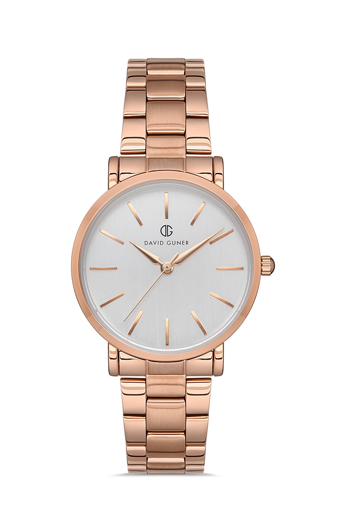 DAVID GUNER ROSE KAPLAMALI BEYAZ KADRANLI KADIN KOL SAATİ DG-8221LA-C1