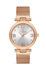 DAVID GUNER ROSE KAPLAMALI BEYAZ KADRANLI KADIN KOL SAATİ DG-8241LC-C1