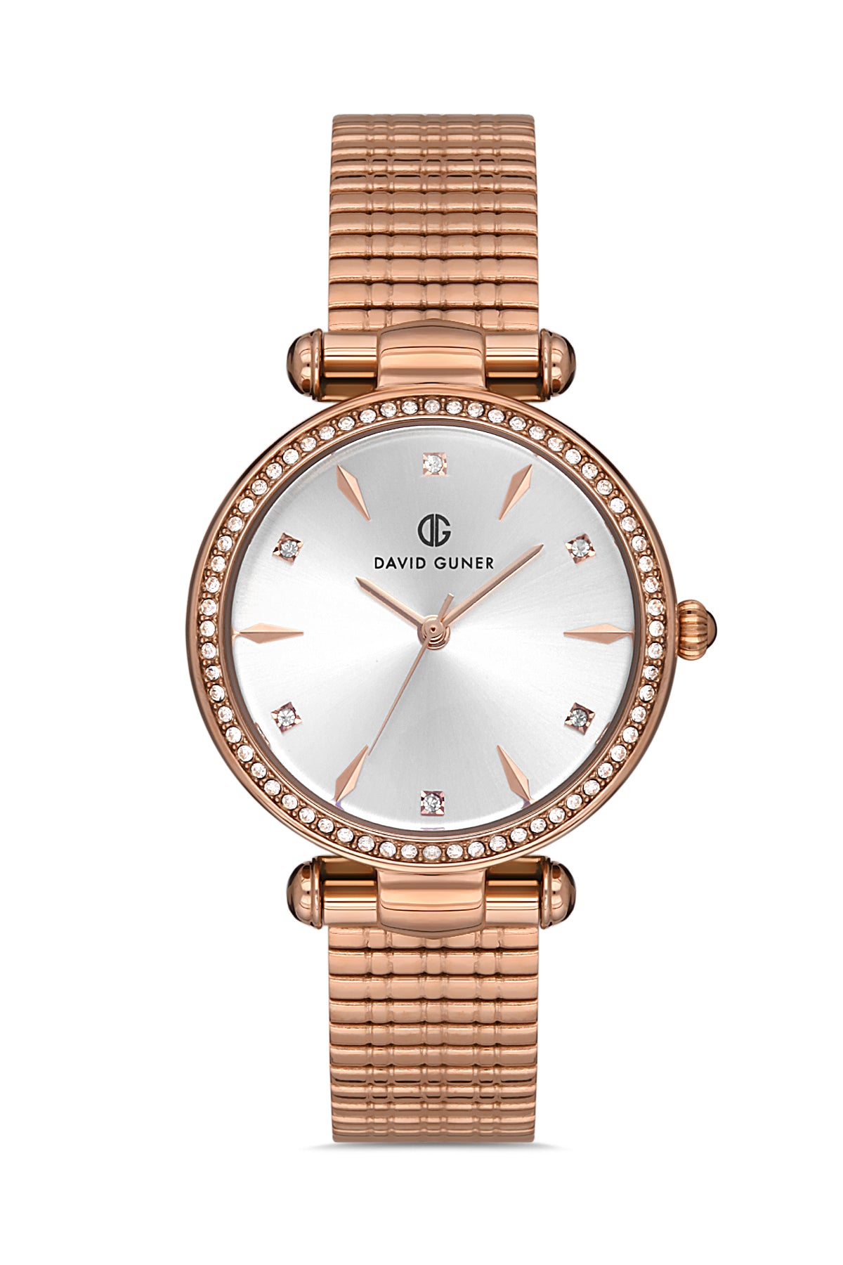 DAVID GUNER ROSE KAPLAMALI BEYAZ KADRANLI KADIN KOL SAATİ DG-8311LA-C1