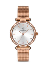 DAVID GUNER ROSE KAPLAMALI BEYAZ KADRANLI KADIN KOL SAATİ DG-8311LA-C1