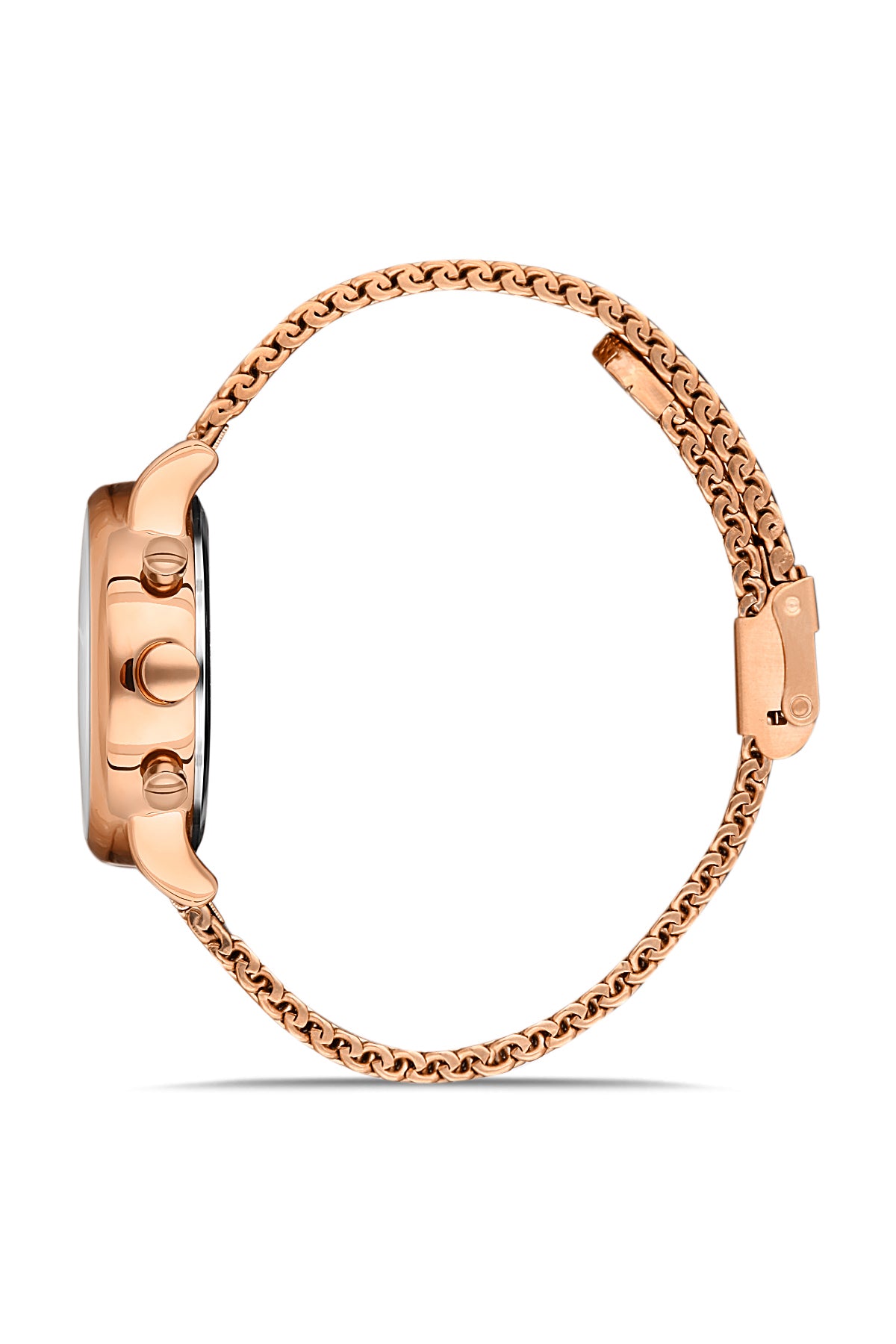 DAVID GUNER ROSE KAPLAMALI BEYAZ KADRANLI KADIN KOL SAATİ - DG-8322LC-C1