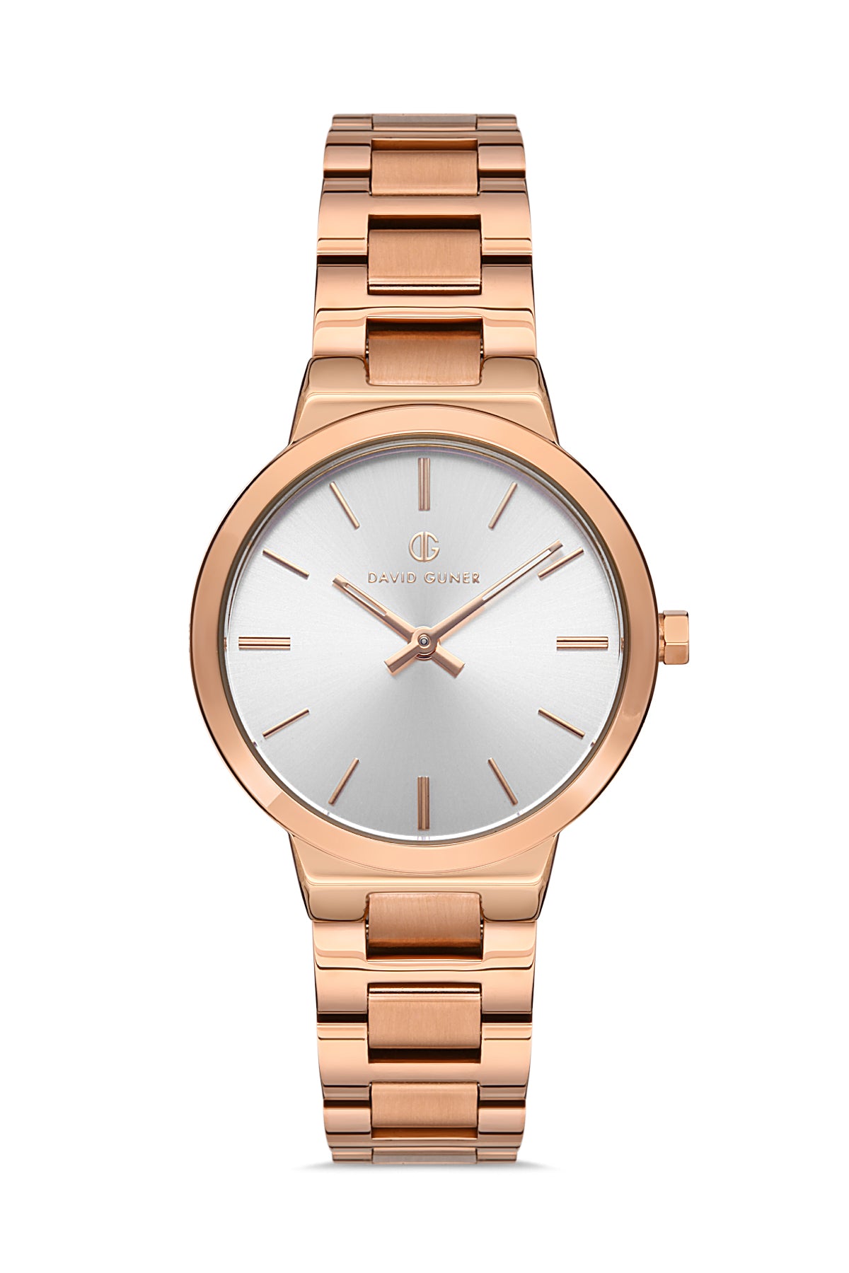 DAVID GUNER ROSE KAPLAMALI BEYAZ KADRANLI KADIN KOL SAATİ DG-8324LA-C1