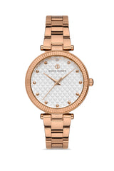 DAVID GUNER ROSE KAPLAMALI BEYAZ KADRANLI KADIN KOL SAATİ DG-8366LA-C1