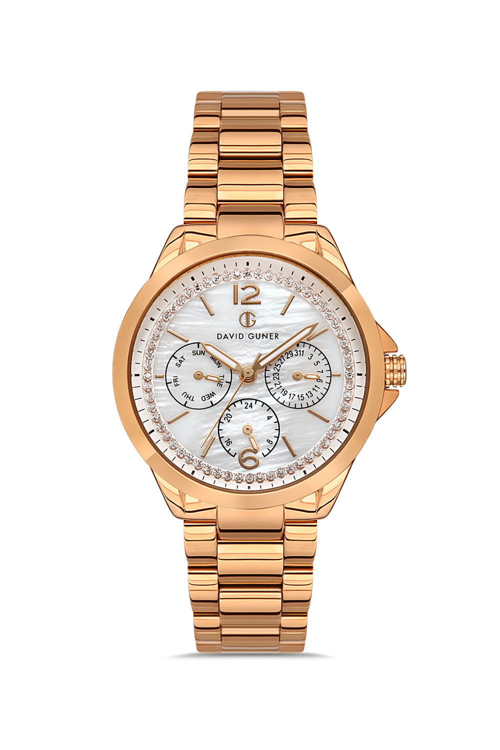 DAVID GUNER Rose Plating Silver Dial Women's Watch