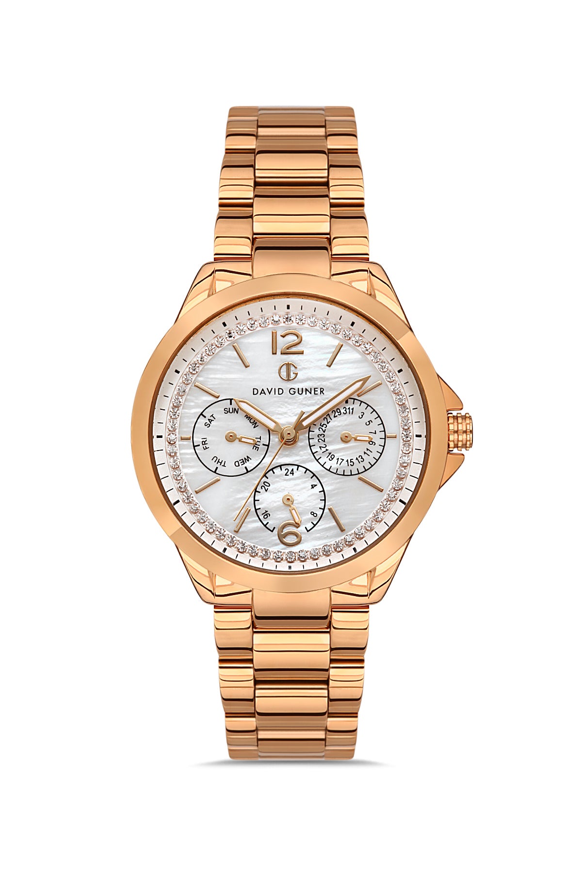 DAVID GUNER Rose Plating Silver Dial Women's Watch