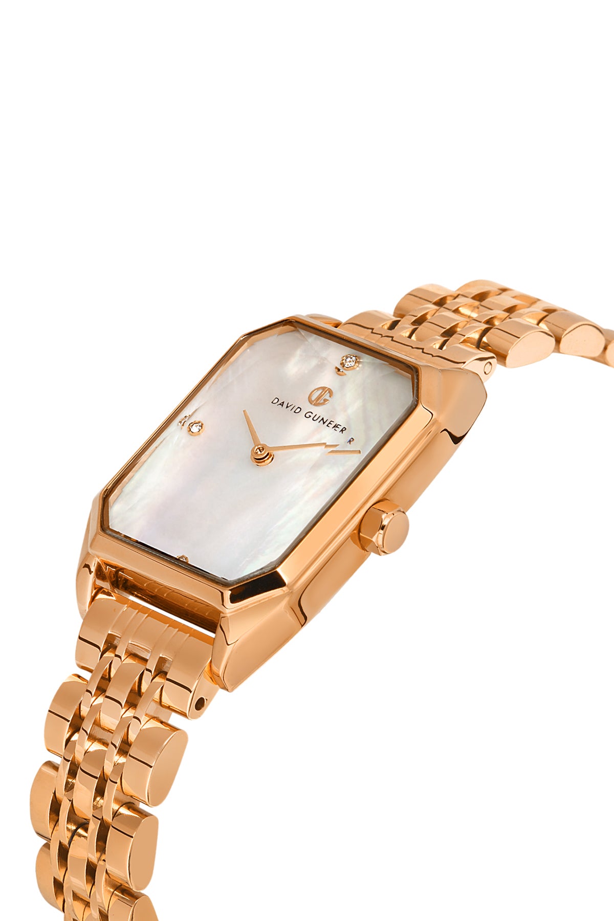 DAVID GUNER ROSE KAPLAMALI BEYAZ KADRANLI KADIN KOL SAATİ DG-8417LA-C1