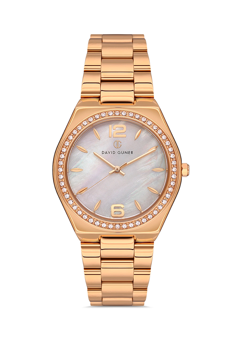 DAVID GUNER Silver Dial Rose Plating Women's Watch