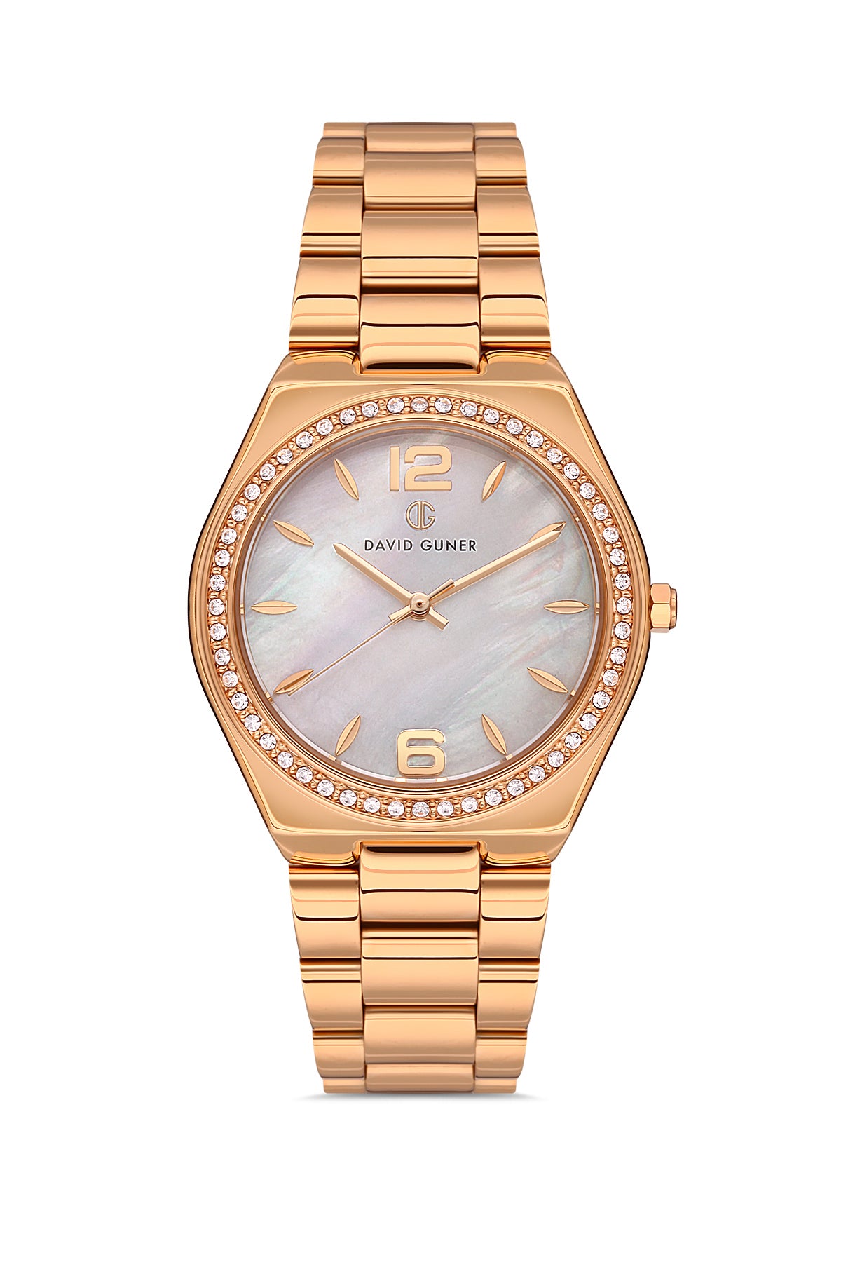 DAVID GUNER Silver Dial Rose Plating Women's Watch