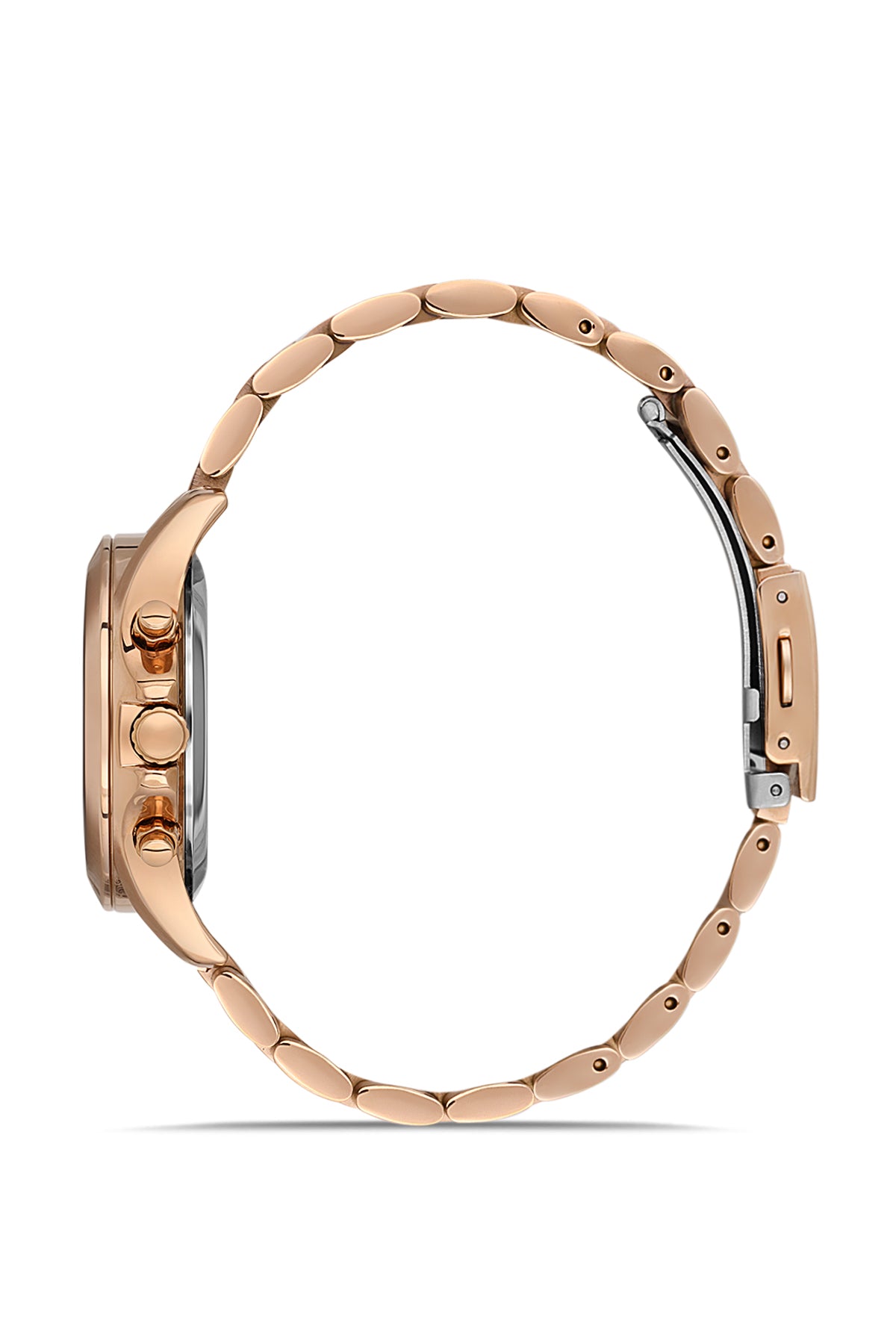 DAVID GUNER Rose Kaplama Beyaz Kadranlı Paslanmaz Masif Çelik Kadın Kol Saati - DG-8650LA-C1