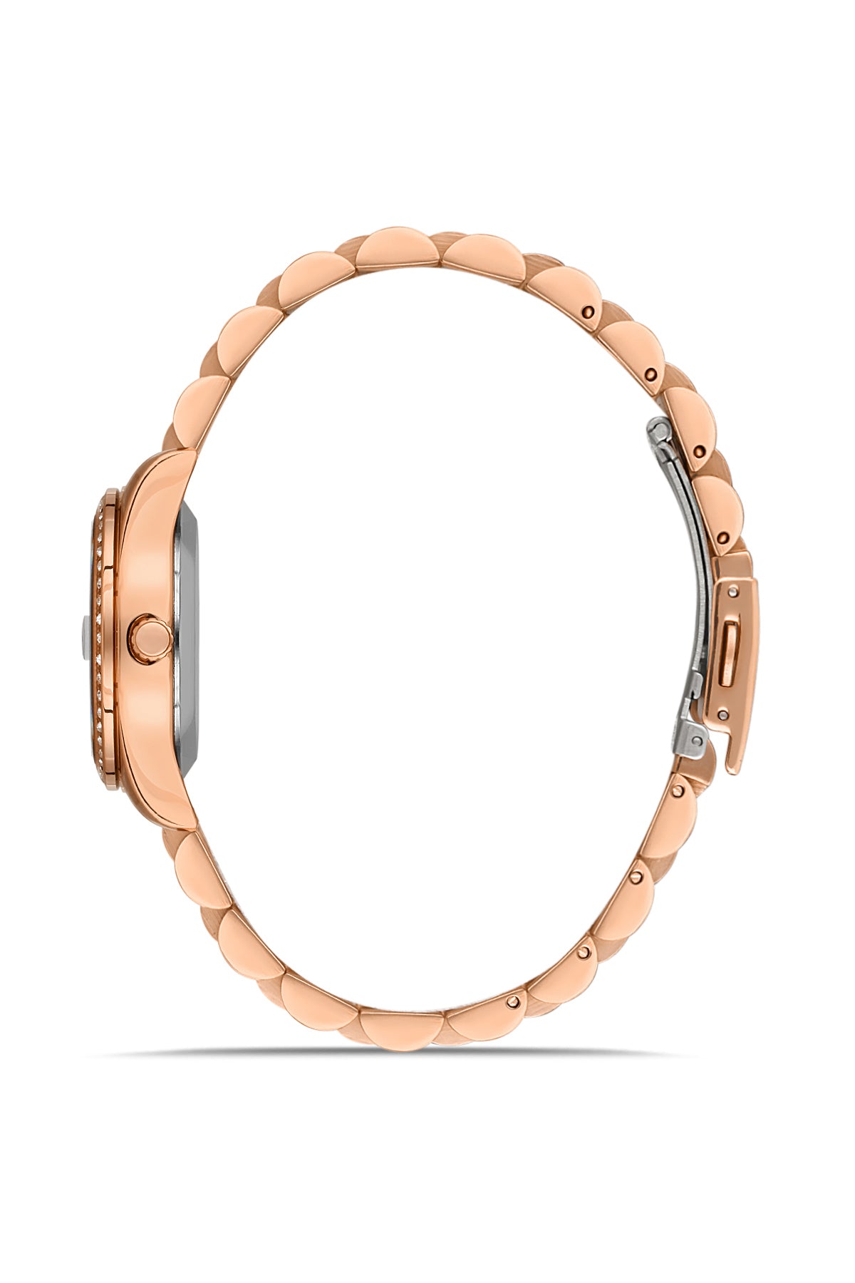 David Guner Rose Plating Silver Dial Calendar Women's Watch