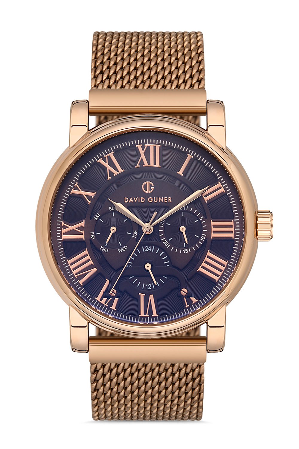 DAVID GUNER Erkek Kol Saati Kahverengi Kadran Rose Kasa DG-8281GC-S6