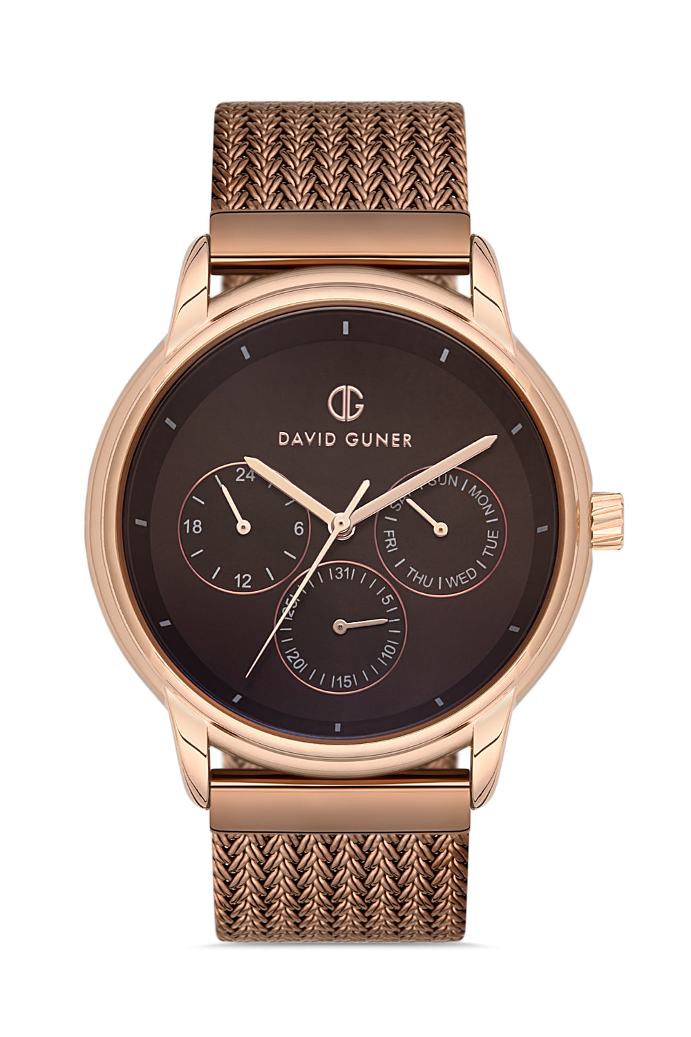 DAVID GUNER Erkek Kol Saati Kahverengi Kadran Rose Kasa DG-8294GC-S6