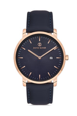 DAVID GUNER ROSE KAPLAMALI MAVİ KADRANLI ERKEK KOL SAATİ DG-8287GB-T3