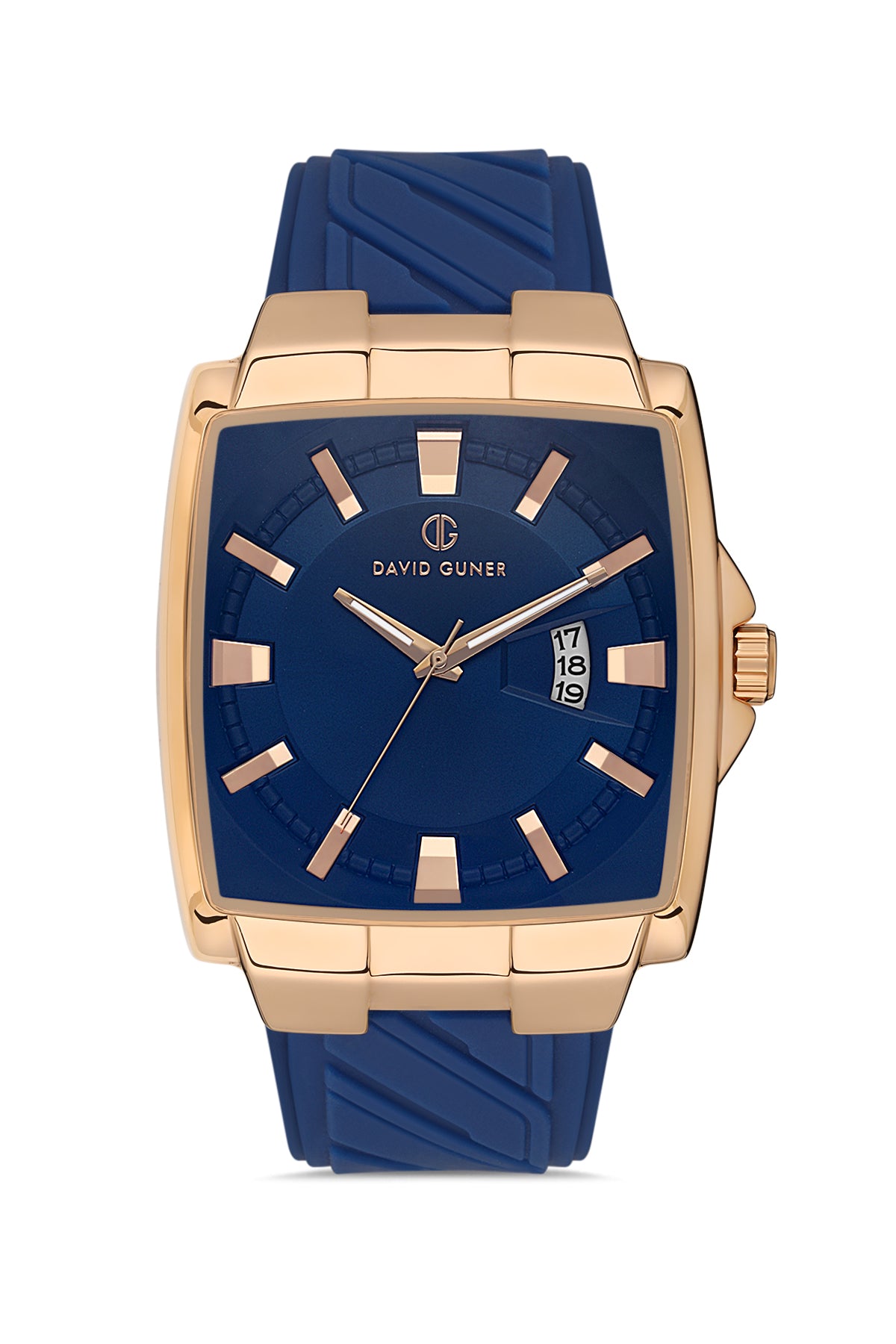DAVID GUNER Rose Kaplamalı Mavi Kadranlı Erkek Kol Saati - DG-8622GD-T3