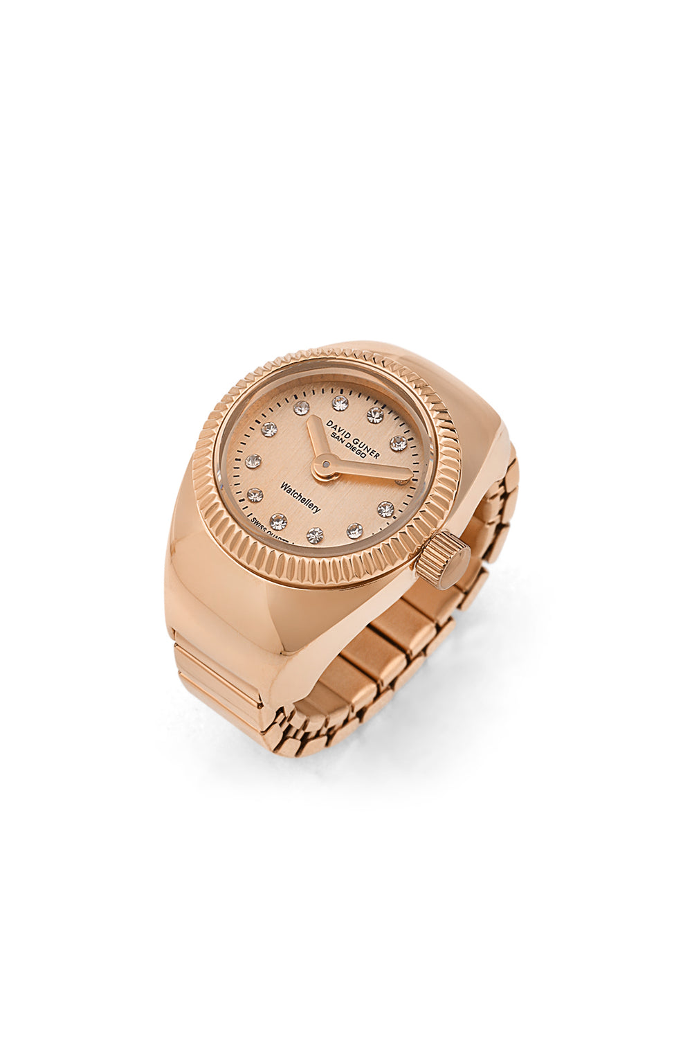 DAVID GUNER Unisex Yüzük Saat Rose Kadran Rose Kaplama DG-8643LA-C5C