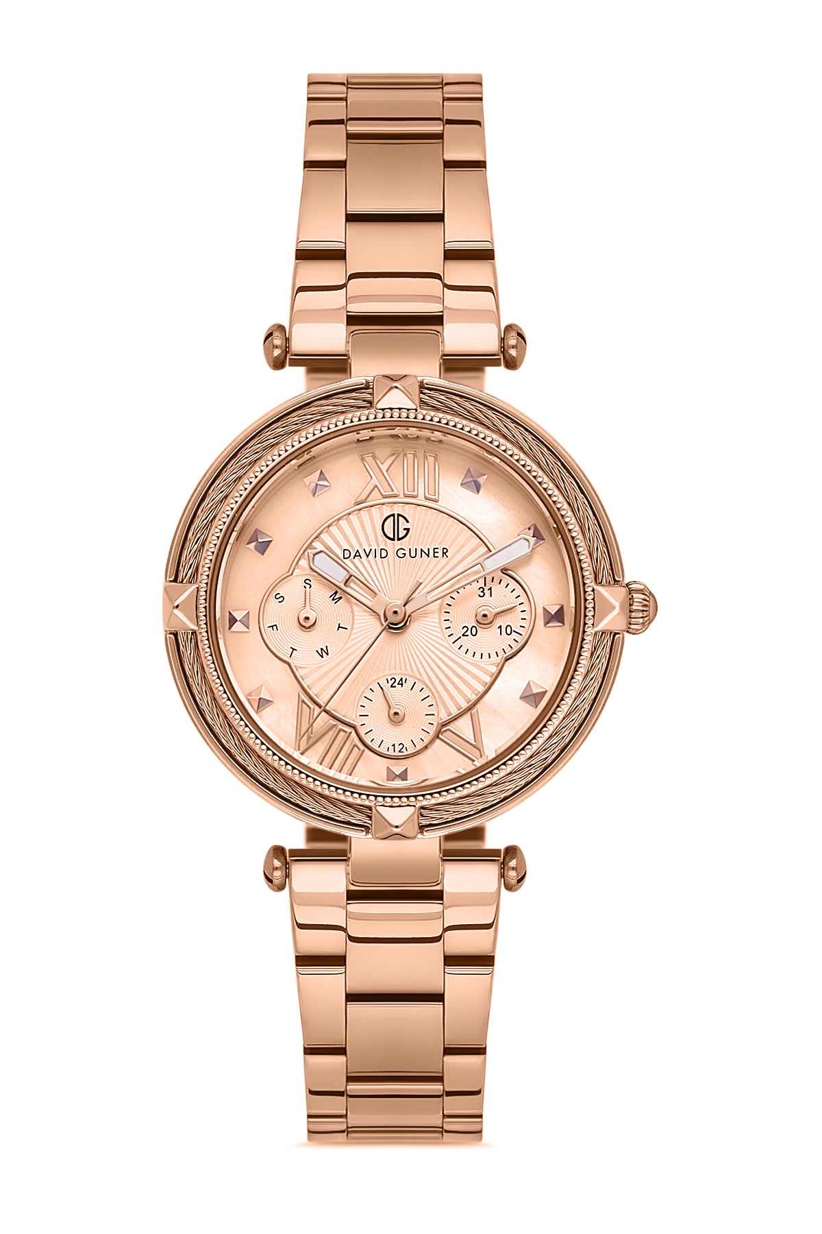 DAVID GUNER ROSE KAPLAMALI ROSE KADRANLI KADIN KOL SAATİ - DG-8176LA-C5