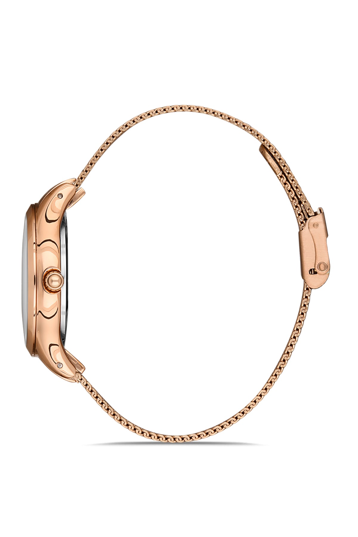 DAVID GUNER Rose Kaplama Rose Kadranlı Multi Fonksiyon Çelik Örme Kordon Kadın Kol Saati - DG-8276LC-C5