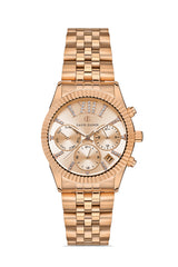 DAVID GUNER Rose Kaplama Rose Kadranlı Paslanmaz Masif Çelik Kadın Kol Saati - DG-8340LA-C5