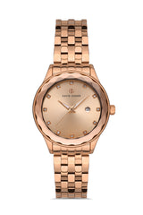 DAVID GUNER ROSE KAPLAMALI ROSE KADRANLI KADIN KOL SAATİ DG-8373LA-C5