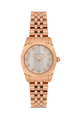 DAVID GUNER Rose Kaplama Rose Kadranlı Paslanmaz Masif Çelik Kadın Kol Saati - DG-8371LA-C5