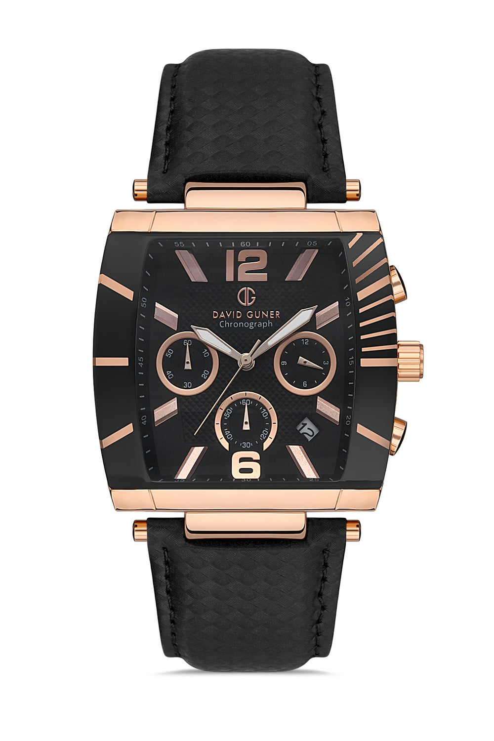 DAVID GUNER Erkek Kol Saati Siyah Kadran Rose Kasa DG-8056GB-R2