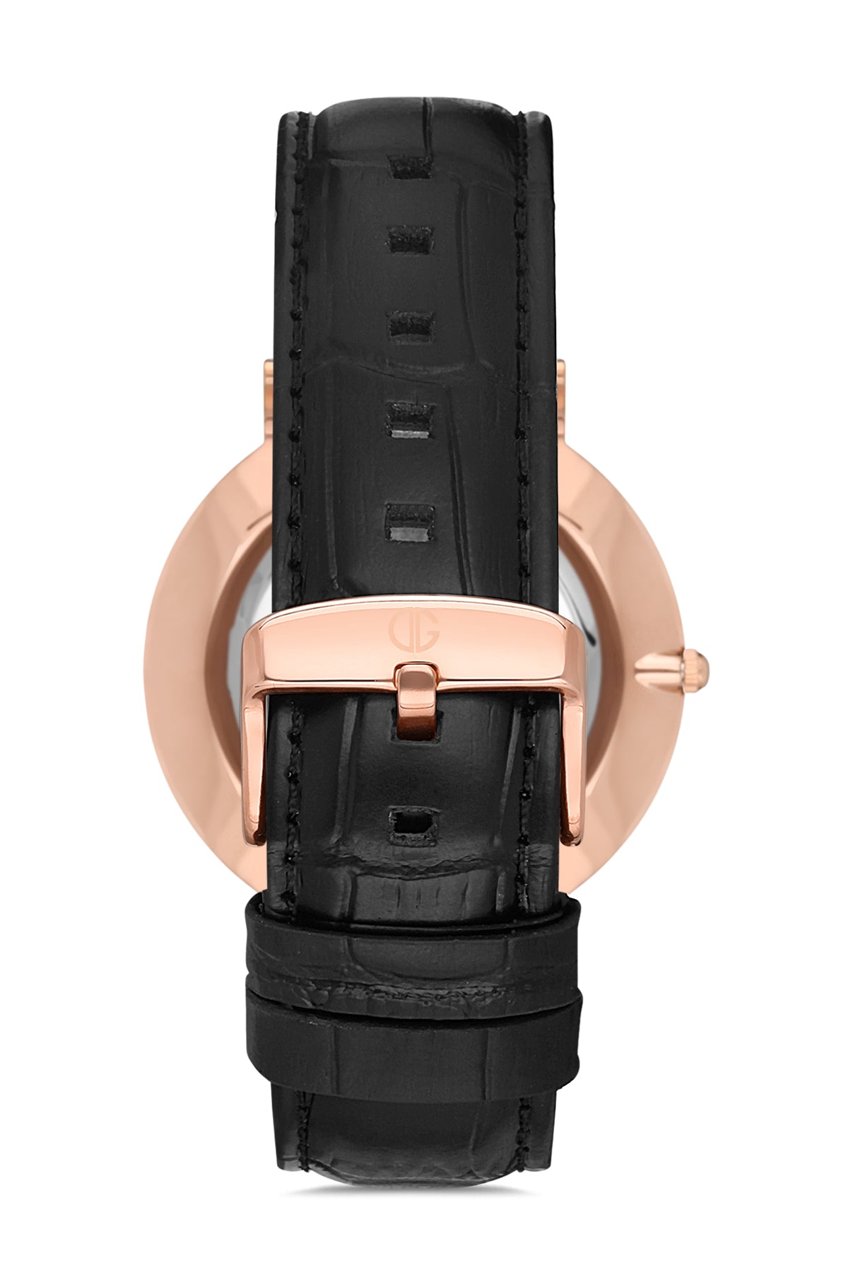 DAVID GUNER Siyah Kadranlı Rose Kaplamalı Erkek Deri Kol Saati - DG-8074GB-R2