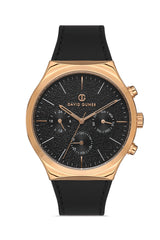 DAVID GUNER ROSE KAPLAMALI SİYAH KADRANLI ERKEK KOL SAATİ DG-8265GB-R2