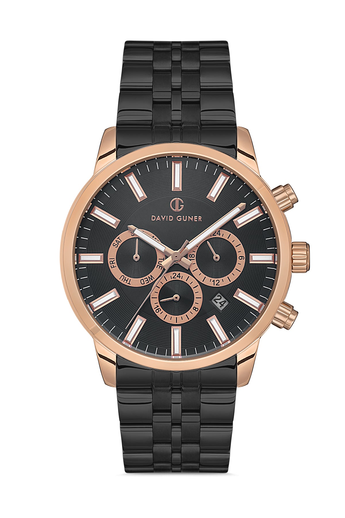 DAVID GUNER Rose Black Coating Black Dial Multifunctional Men's Watch