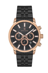 DAVID GUNER Rose Siyah Kaplama Siyah Kadran Multifonksiyonlu Erkek Kol Saati - DG-8449GA-R2