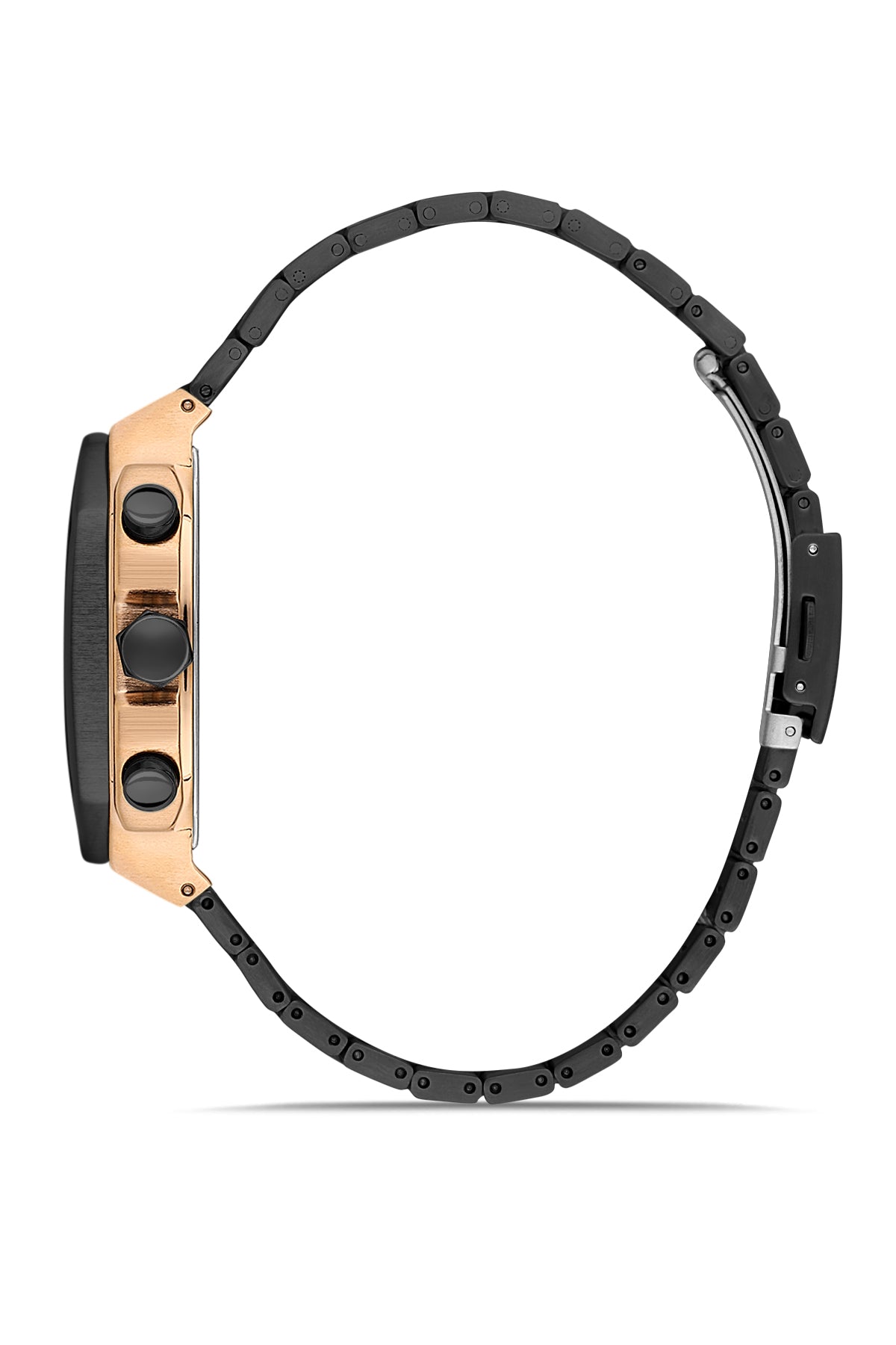 DAVID GUNER Siyah Kadranlı Rose Kaplama Erkek Kol Saati