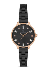 DAVID GUNER ROSE KAPLAMALI SİYAH KADRANLI KADIN KOL SAATİ DG-8172LA-R2