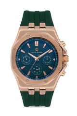 DAVID GUNER Rose-Coated Green Dial Multifunctional Men's Watch