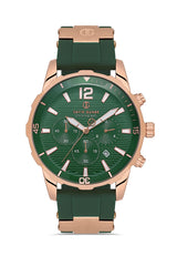 DAVID GUNER Yeşil Kadranlı Rose Detaylı Yeşil Silikon Kayışlı Erkek Kol Saati - DG-8456GD-ZG10