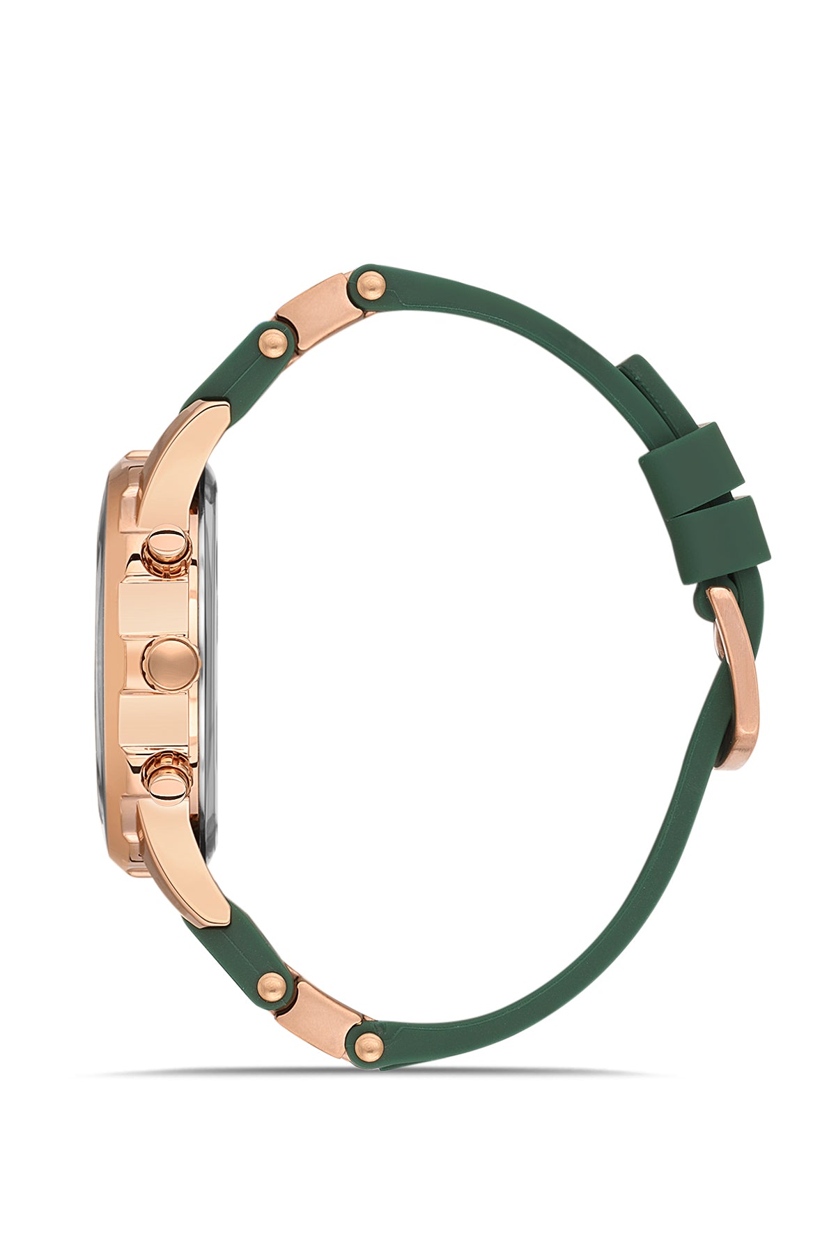 DAVID GUNER Yeşil Kadranlı Rose Detaylı Yeşil Silikon Kayışlı Erkek Kol Saati - DG-8456GD-ZG10