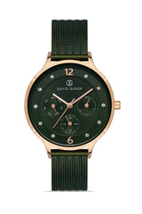 DAVID GUNER ROSE KAPLAMALI YEŞİL KADRANLI KADIN KOL SAATİ - DG-8120LC-ZG10
