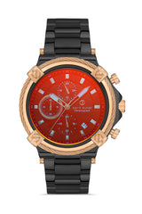 DAVID GUNER Rose Black Plating Red Dial Men's Watch
